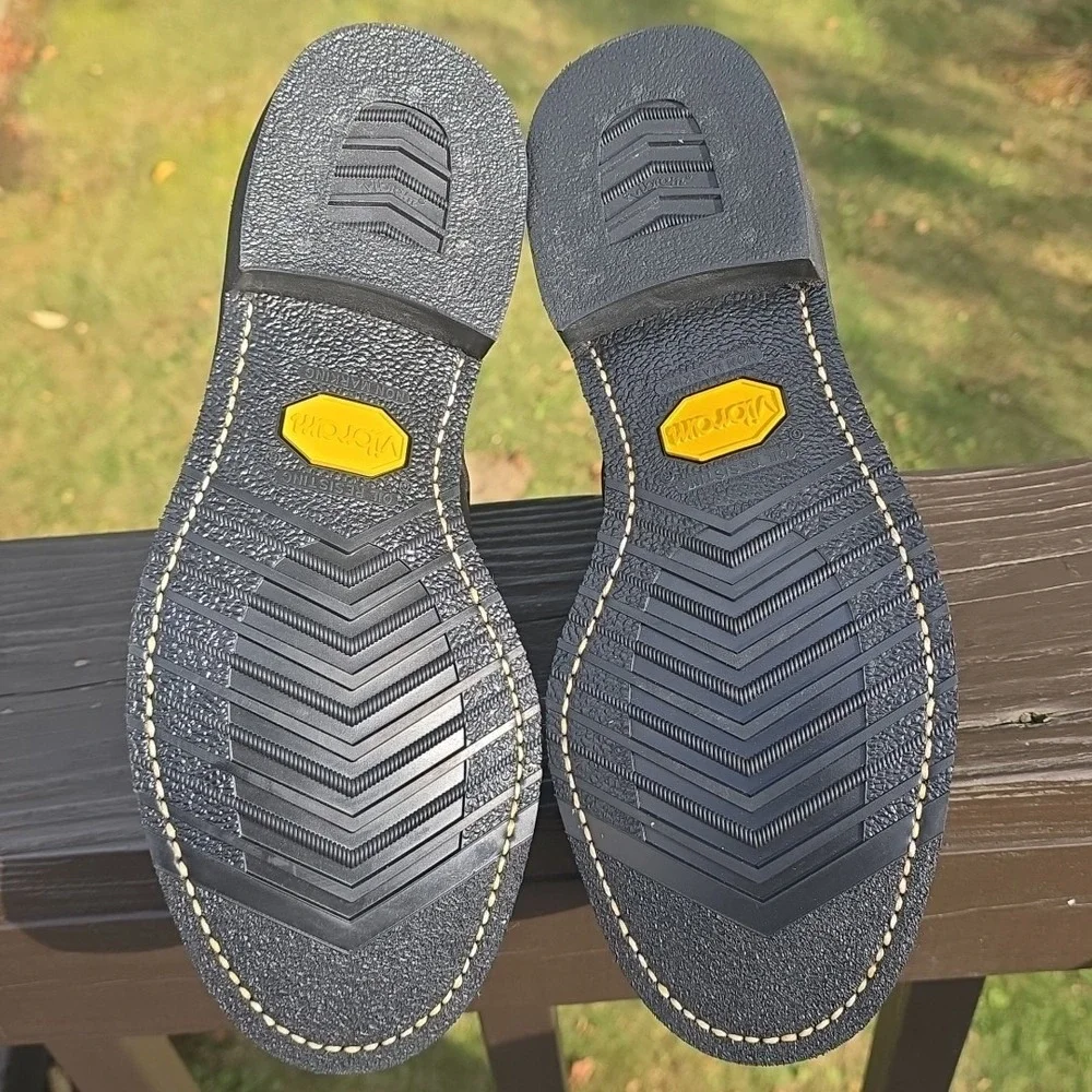 Work‎ American Mason Leather  Men's 6.5 Steel Toe Vibram Sole Weather Welt...